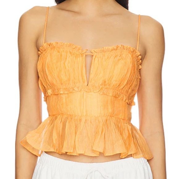 Astr Tops - NWT Astr The Label Sylvan Shirred Peplum Top